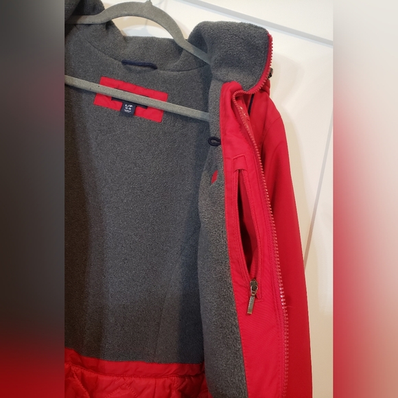 LANDS' END Insulated Winter Coat Hooded Red Size L/P 14-16 Nylon Polyester - Picture 9 of 15